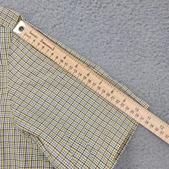 Chaps Shirt Mens Large Yellow plaid Button Down Short Sleeve Classiccore‎ Logo - Picture 15 of 15